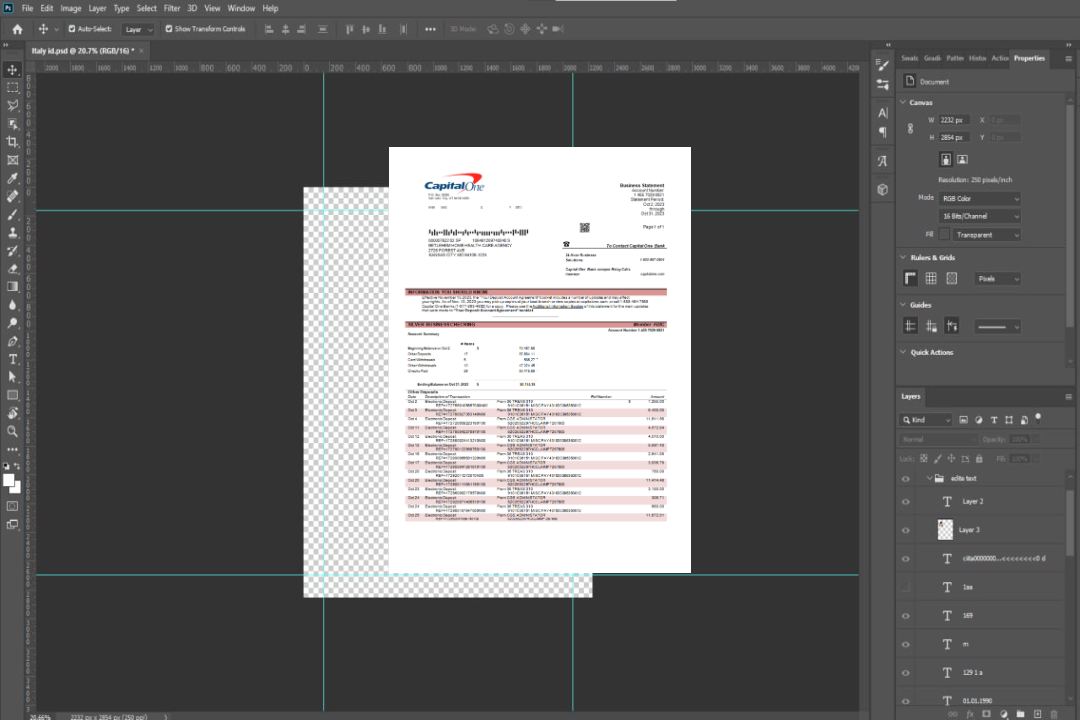 Relevé de compte d'entreprise de la banque Capital One Word et PDF template Relevé de compte d'entreprise de la banque Capital One Word et PDF template